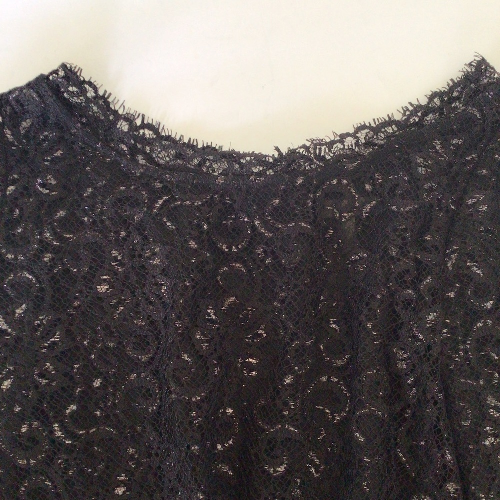 JOIE ANTONIA BLACK LACE BUTTON DOWN BACK TOP MEDIUM - Picture 5 of 14